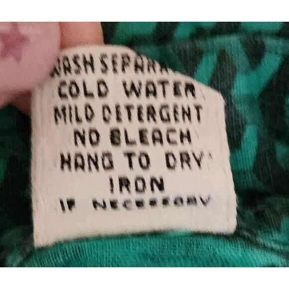 Vintage 80s Tomato Geo Check Short Sleeve Button Up Mens Shirt Size M Green - Picture 7 of 7